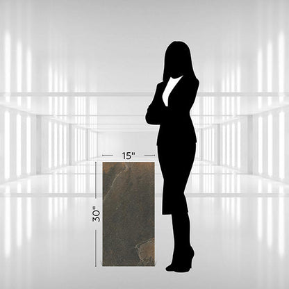 15x30 Constant  Natural Stone-Look Matte Gritty Porcelain Tile Deep Brown