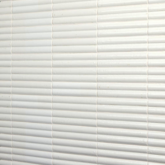 2x10 Remedy Mosaic Solid-Color Glossy 3D-Geometric Fluted Porcelain Tile