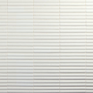 2x10 Remedy Mosaic Solid-Color Glossy 3D-Geometric Fluted Porcelain Tile
