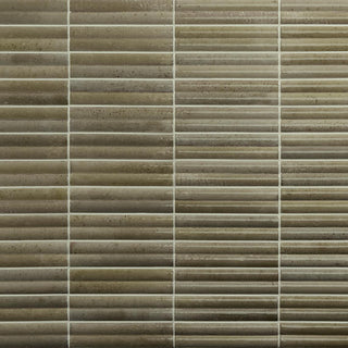 2x10 Remedy Mosaic Solid-Color Glossy 3D-Geometric Fluted Porcelain Tile