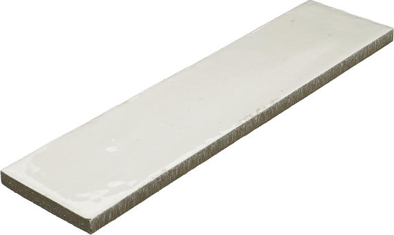 2x10 Remedy  Handcrafted Solid-Color Glossy Smooth Porcelain Tile Off White