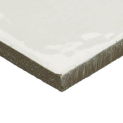 2x10 Remedy  Handcrafted Solid-Color Glossy Smooth Porcelain Tile Off White