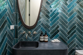 Blue Gray - 2x10 Remedy Handcrafted Solid-Color Glossy Smooth Porcelain Tile