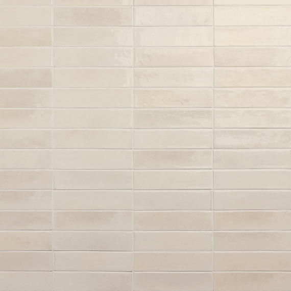 2x10 Remedy  Handcrafted Solid-Color Glossy Smooth Porcelain Tile Warm Beige