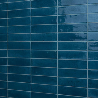 Deep Teal - 2x10 Remedy Handcrafted Solid-Color Glossy Smooth Porcelain Tile