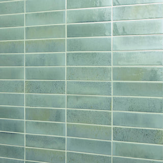 Soft Sage - 2x10 Remedy Handcrafted Solid-Color Glossy Smooth Porcelain Tile