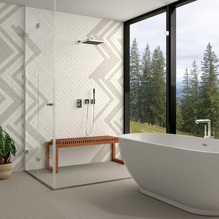 Arctic White - 2x20 Artistic Reflections Natural Solid-Color Glossy Undulated Ceramic Tile