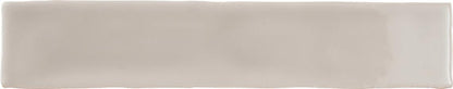 2x20 Artistic Reflections  Natural Solid-Color Glossy Undulated Ceramic Tile Mist Beige