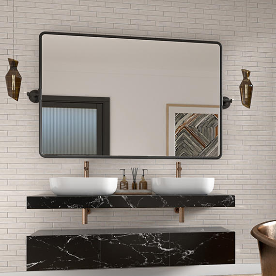 2x20 Artistic Reflections  Natural Solid-Color Glossy Undulated Ceramic Tile Mist Beige