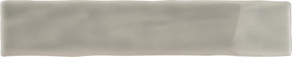 2x20 Artistic Reflections  Natural Solid-Color Glossy Undulated Ceramic Tile Rain Gray