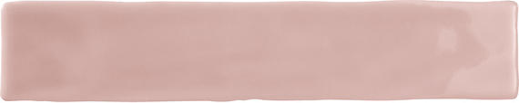 2x20 Artistic Reflections  Natural Solid-Color Glossy Undulated Ceramic Tile Rose Pink