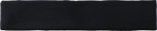 2x20 Artistic Reflections  Natural Solid-Color Matte Undulated Ceramic Tile Matte Black