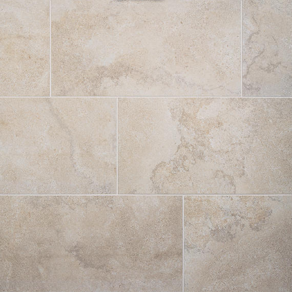 24x48 Haddonstone Light Veining  Stepwise Stone-Look Matte Smooth Porcelain Tile Dawn Beige