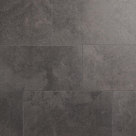 24x48 Haddonstone Light Veining  Stepwise Stone-Look Matte Smooth Porcelain Tile Velvet Black