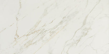 24x48 Panoramic Duet Subway Pattern Light Veining Natural Marble-Look Matte Smooth Porcelain Tile Golden Cream
