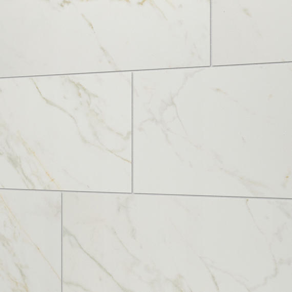 24x48 Panoramic Duet Subway Pattern Light Veining Natural Marble-Look Matte Smooth Porcelain Tile Golden Cream