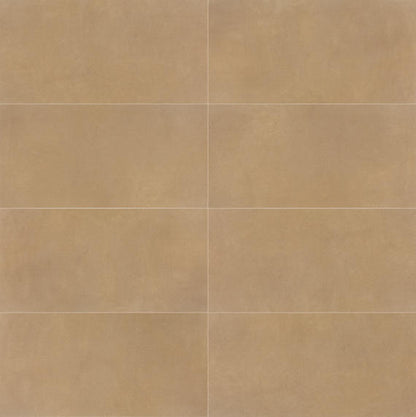 24x48 Crafthouse  Natural Concrete-Look Matte Smooth Porcelain Tile Jute Brown
