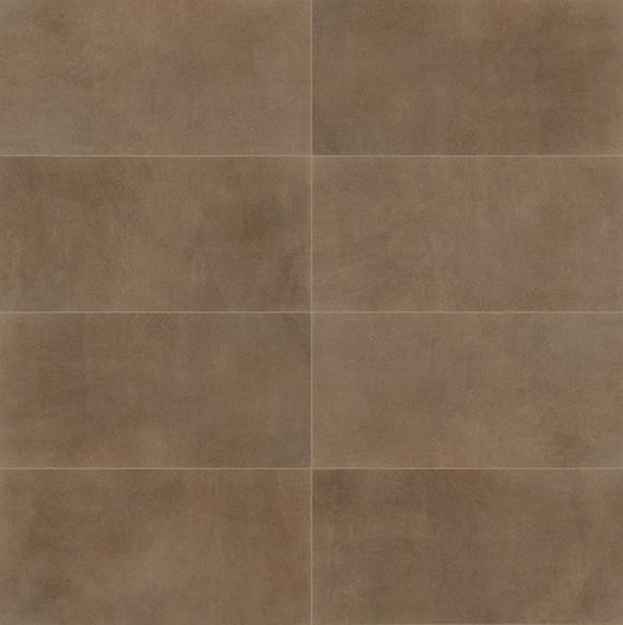 24x48 Crafthouse  Natural Concrete-Look Matte Smooth Porcelain Tile Argilla Brown