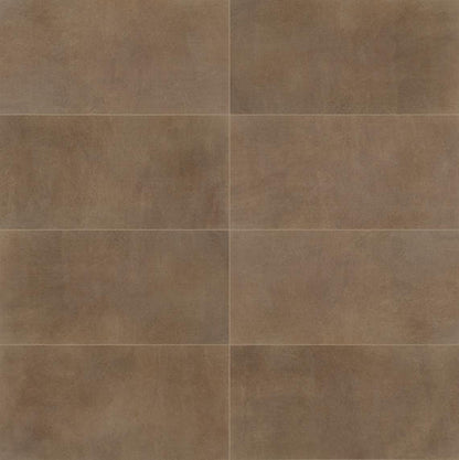 24x48 Crafthouse  Natural Concrete-Look Matte Smooth Porcelain Tile Argilla Brown