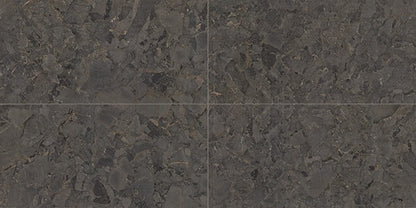 24x48 Forgehaus  Natural Stone-Look Matte Smooth Porcelain Tile Dark Charcoal