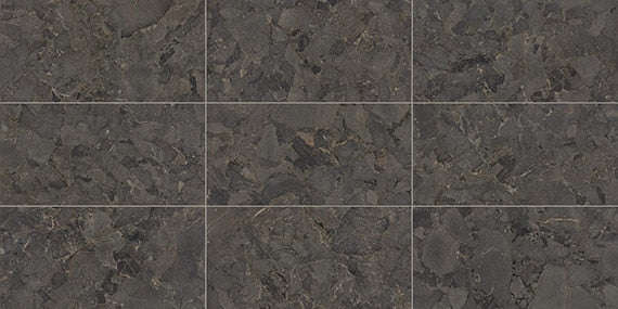 24x48 Forgehaus  Natural Stone-Look Matte Smooth Porcelain Tile Dark Charcoal