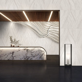 Black - 24x48 Cohesion Natural Concrete-Look Polished Smooth Porcelain Tile