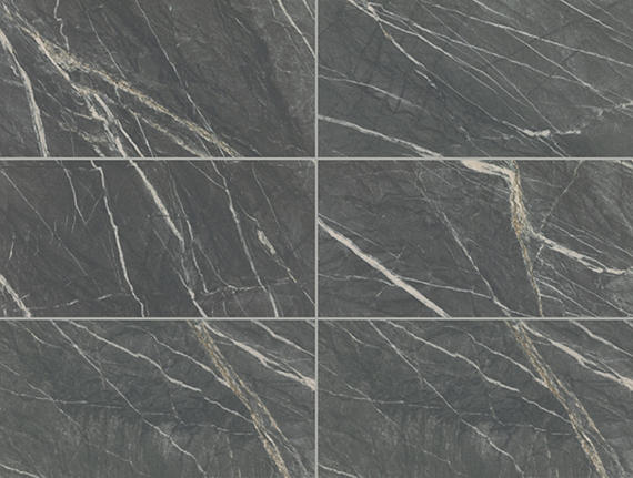 24x48 Foyer  Natural Marble-Look Polished Smooth Porcelain Tile Dark Gray