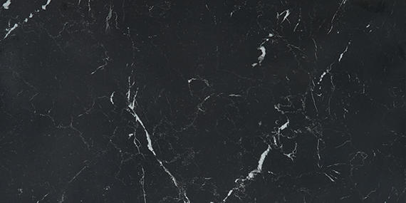 24x48 Panoramic Duet Subway Pattern Medium Veining Natural Marble-Look Polished Smooth Porcelain Tile Dark Black