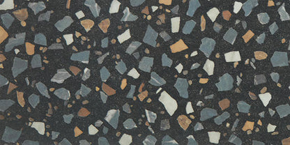 24x48 Curation Fragment Shard  Natural Mixed-Material Look Polished Smooth Porcelain Tile Dark Charcoal