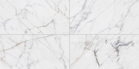 24x48 Marble Attache Lavish  Natural Marble-Look Satin Smooth Porcelain Tile Gold Marble