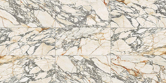 24x48 Sovran Light Veining  Natural Marble-Look Satin Smooth Porcelain Tile Warm White