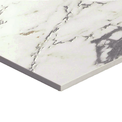 24x48 Sovran Light Veining  Natural Marble-Look Satin Smooth Porcelain Tile Warm White