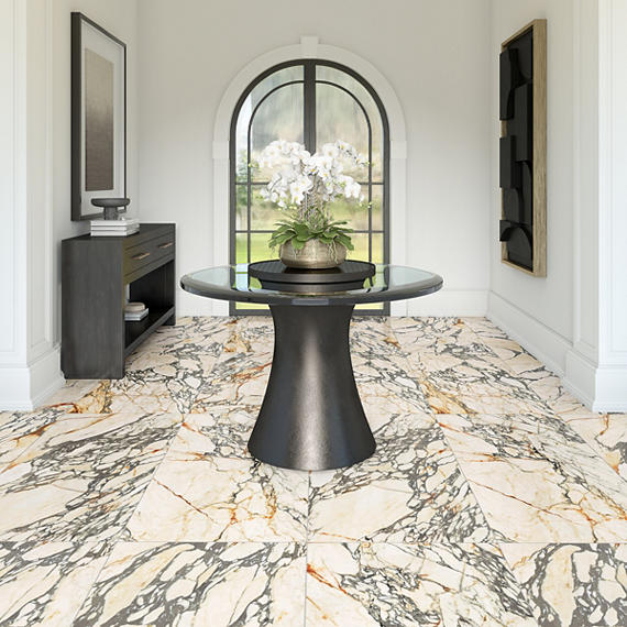 24x48 Sovran Light Veining  Natural Marble-Look Satin Smooth Porcelain Tile Warm White