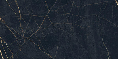 24x48 Sovran Light Veining  Natural Marble-Look Satin Smooth Porcelain Tile Black Gold