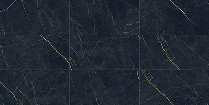 24x48 Sovran Light Veining  Natural Marble-Look Satin Smooth Porcelain Tile Black Gold