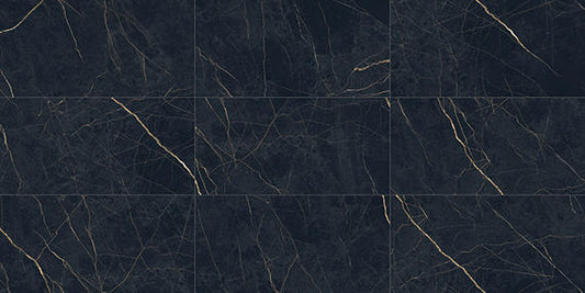 24x48 Sovran Light Veining  Natural Marble-Look Satin Smooth Porcelain Tile Black Gold