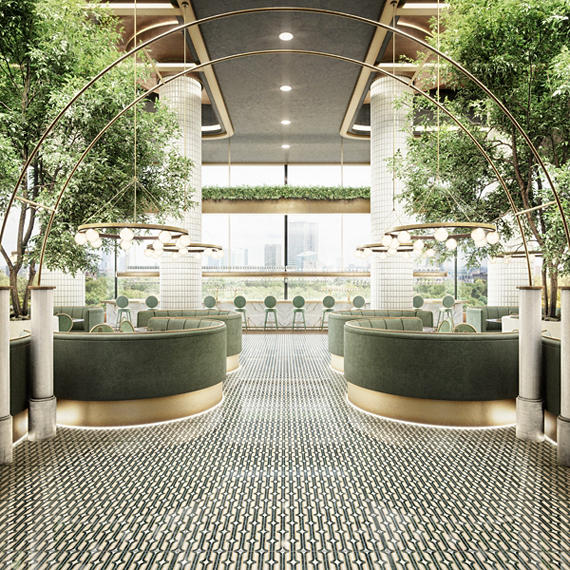 24x48 Sovran Chain  Natural Marble-Look Satin Smooth Porcelain Tile Teal Gold