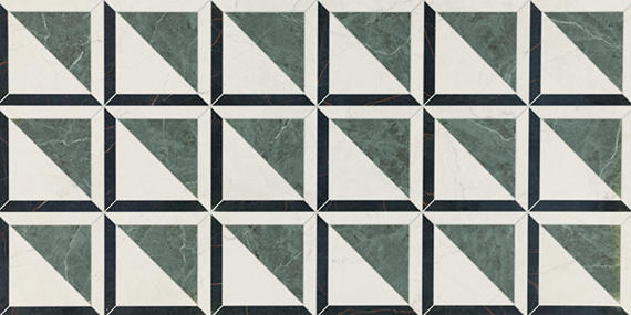 24x48 Sovran Chain  Natural Marble-Look Satin Smooth Porcelain Tile Emerald White