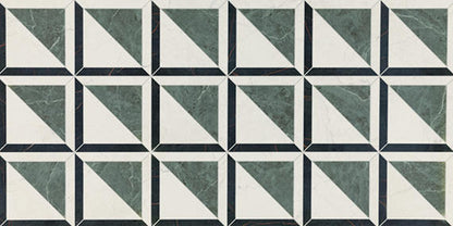 24x48 Sovran Chain  Natural Marble-Look Satin Smooth Porcelain Tile Emerald White