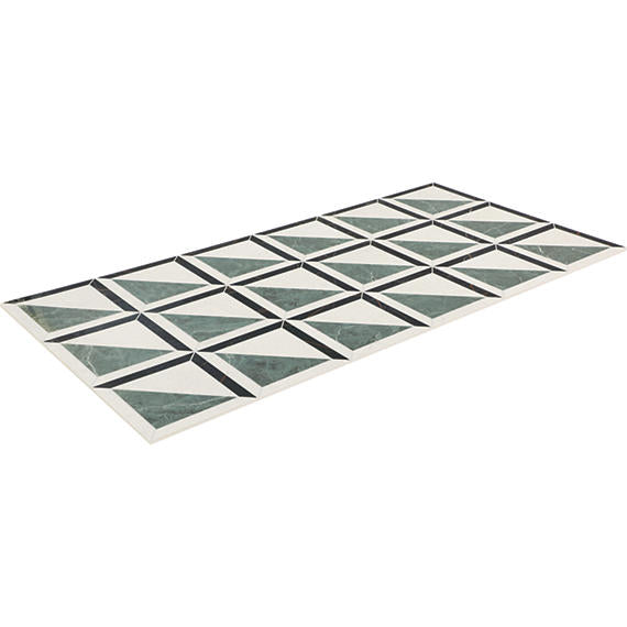 24x48 Sovran Chain  Natural Marble-Look Satin Smooth Porcelain Tile Emerald White