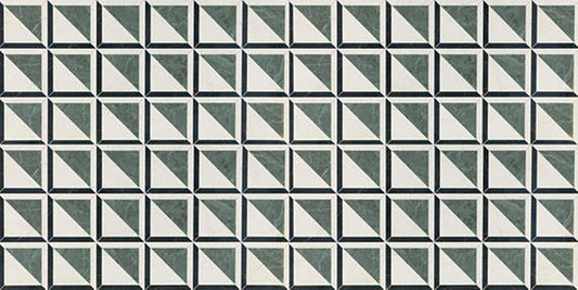 24x48 Sovran Chain  Natural Marble-Look Satin Smooth Porcelain Tile Emerald White