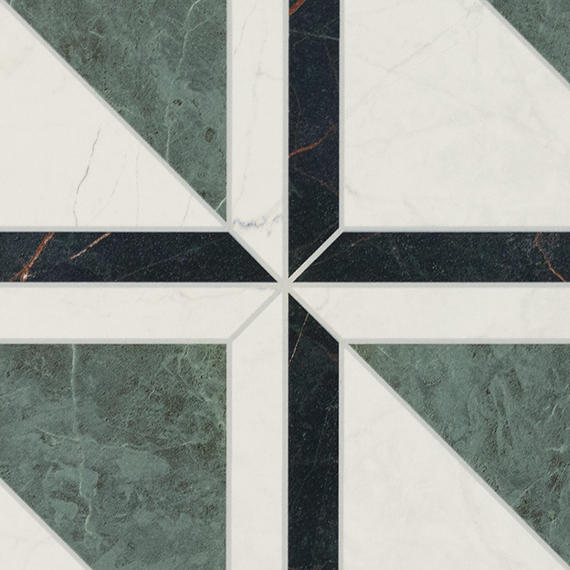 24x48 Sovran Chain  Natural Marble-Look Satin Smooth Porcelain Tile Emerald White