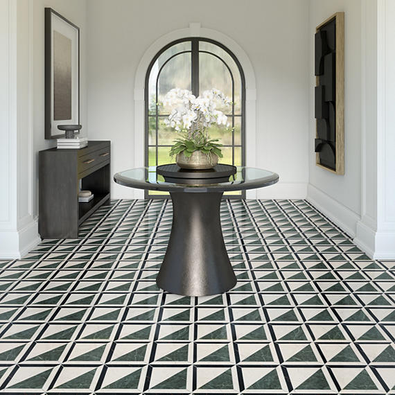 24x48 Sovran Chain  Natural Marble-Look Satin Smooth Porcelain Tile Emerald White
