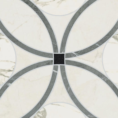 24x48 Sovran Chain  Natural Marble-Look Satin Smooth Porcelain Tile Ivory Gold