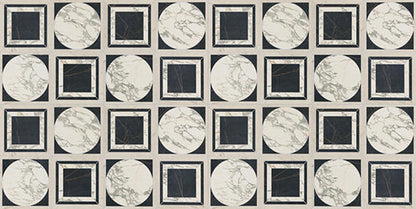 24x48 Sovran Chain  Natural Marble-Look Satin Smooth Porcelain Tile Ivory Black