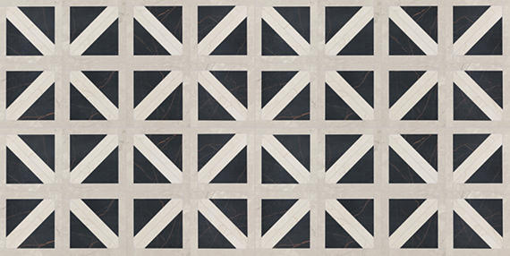 24x48 Sovran Chain  Natural Marble-Look Satin Smooth Porcelain Tile Black Ivory