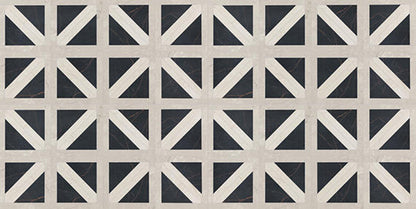 24x48 Sovran Chain  Natural Marble-Look Satin Smooth Porcelain Tile Black Ivory