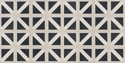 24x48 Sovran Chain  Natural Marble-Look Satin Smooth Porcelain Tile Black Ivory