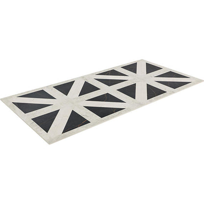 24x48 Sovran Chain  Natural Marble-Look Satin Smooth Porcelain Tile Black Ivory