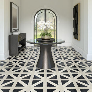 Black Ivory - 24x48 Sovran Chain Natural Marble-Look Satin Smooth Porcelain Tile